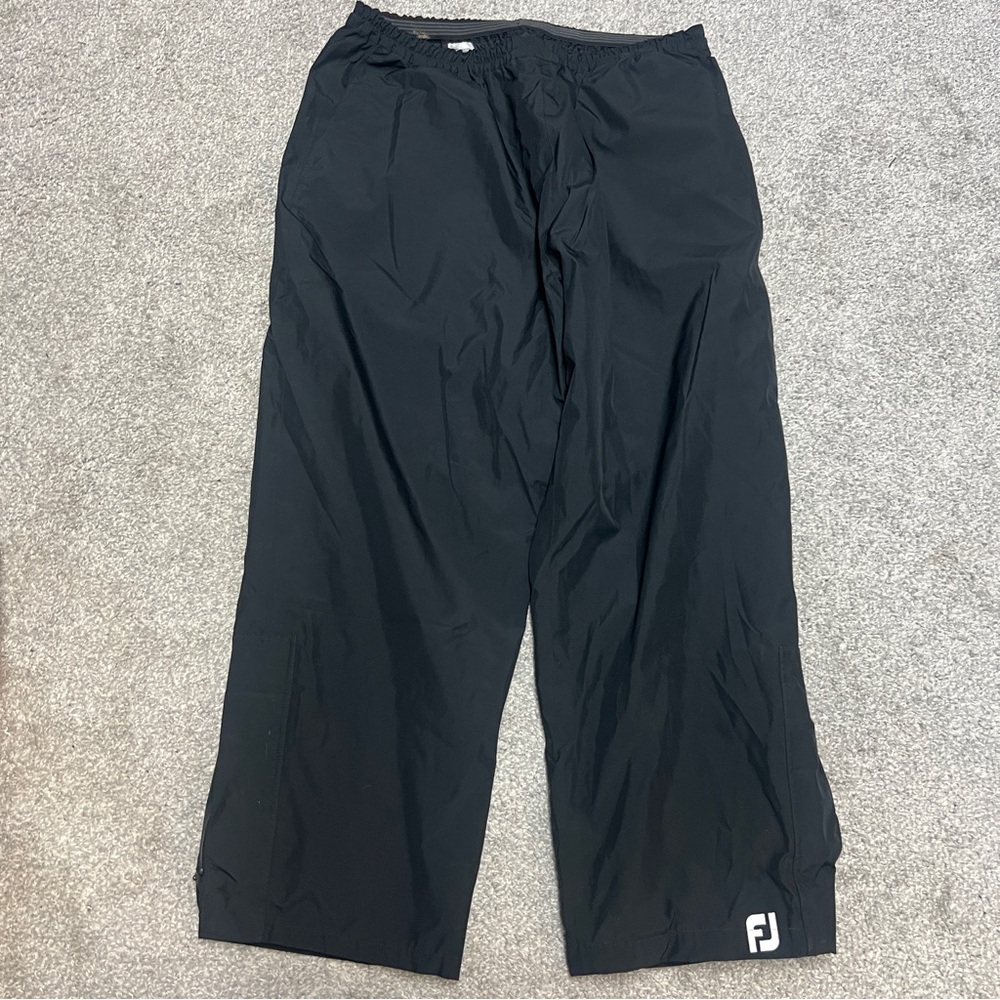 FootJoy DryJoys Rain Pants Mens 2XL XXL Black Golf Waterproof Pull On Pockets